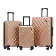 Horizon 2.0 luggage set in gold with three sizes, a telescopic handle and wheels