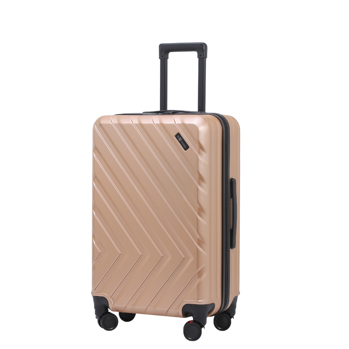 Nomado Horizon suitcase in gold with a telescopic handle and a pattern