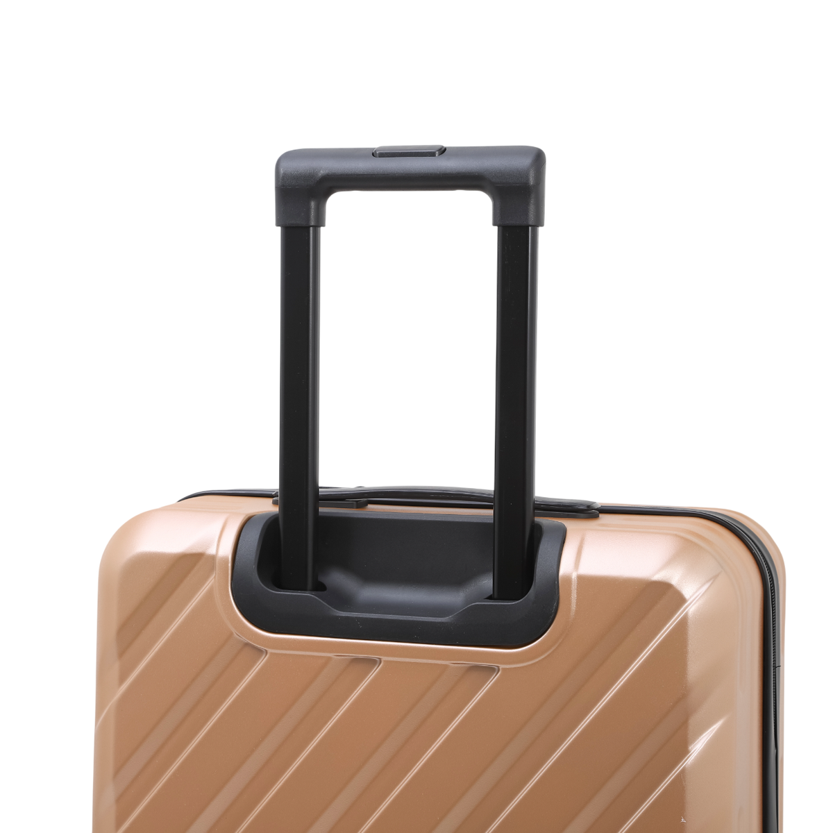 Suitcase in gold with a telescopic handle