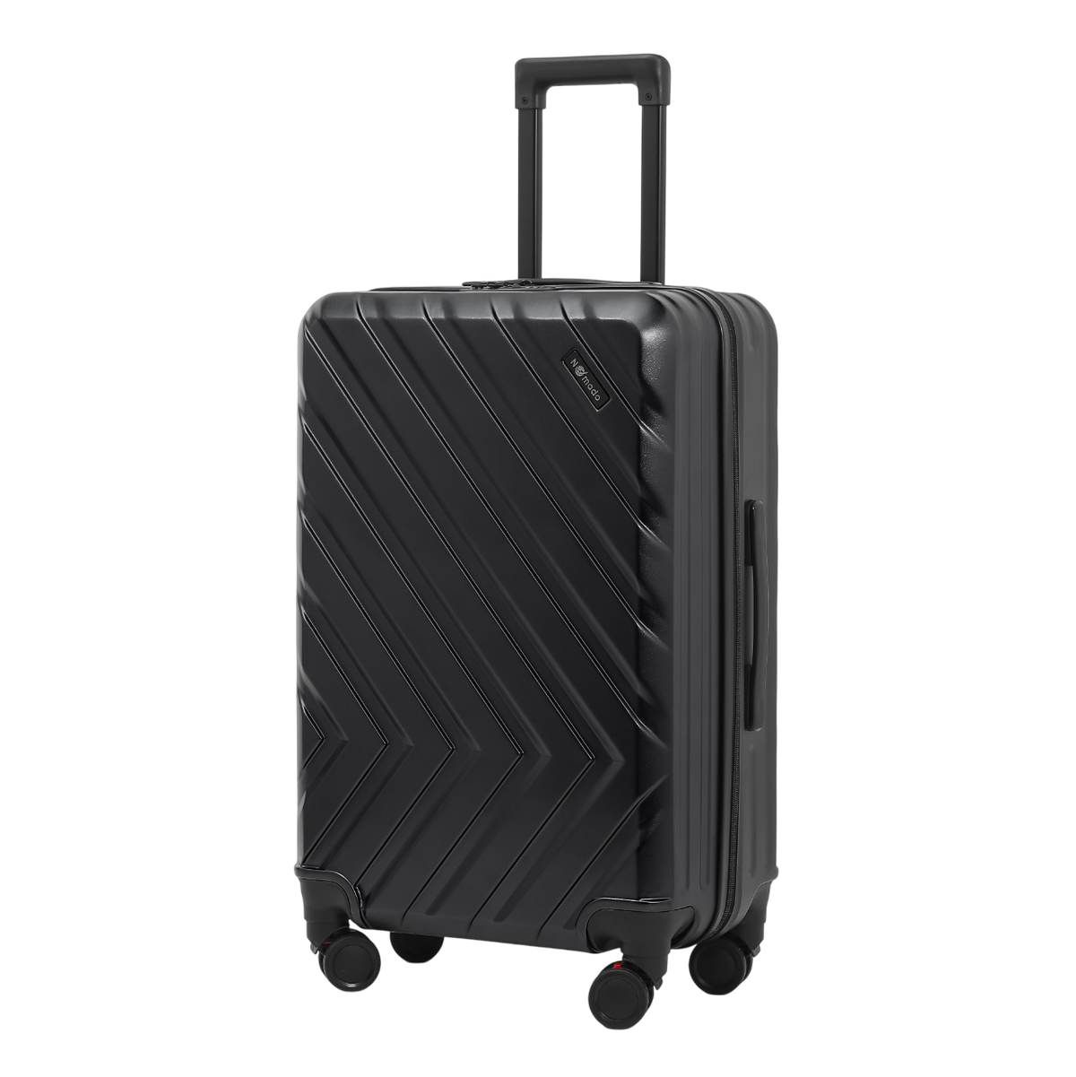 Nomado Horizon 2.0 suitcase in black with a telescopic handle and a pattern